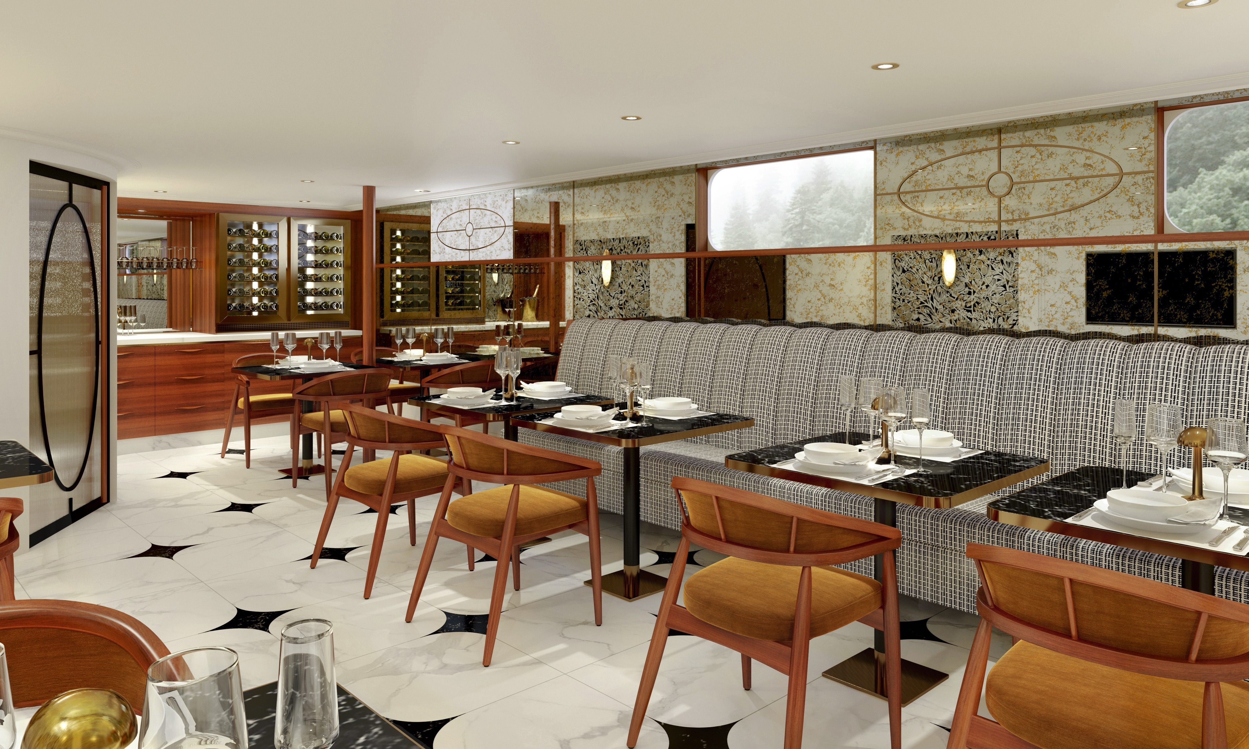 Uwb S.S. Audrey Rendering Private Dining 1 ©Uniworld Boutique River Cruises